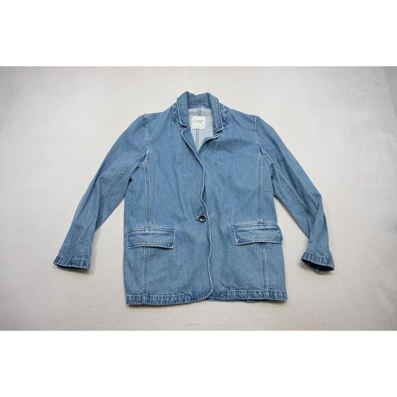 Abercrombie & Fitch Denim Jean Jacket Blue Rugged Womens Size Large - Picture 5 of 9